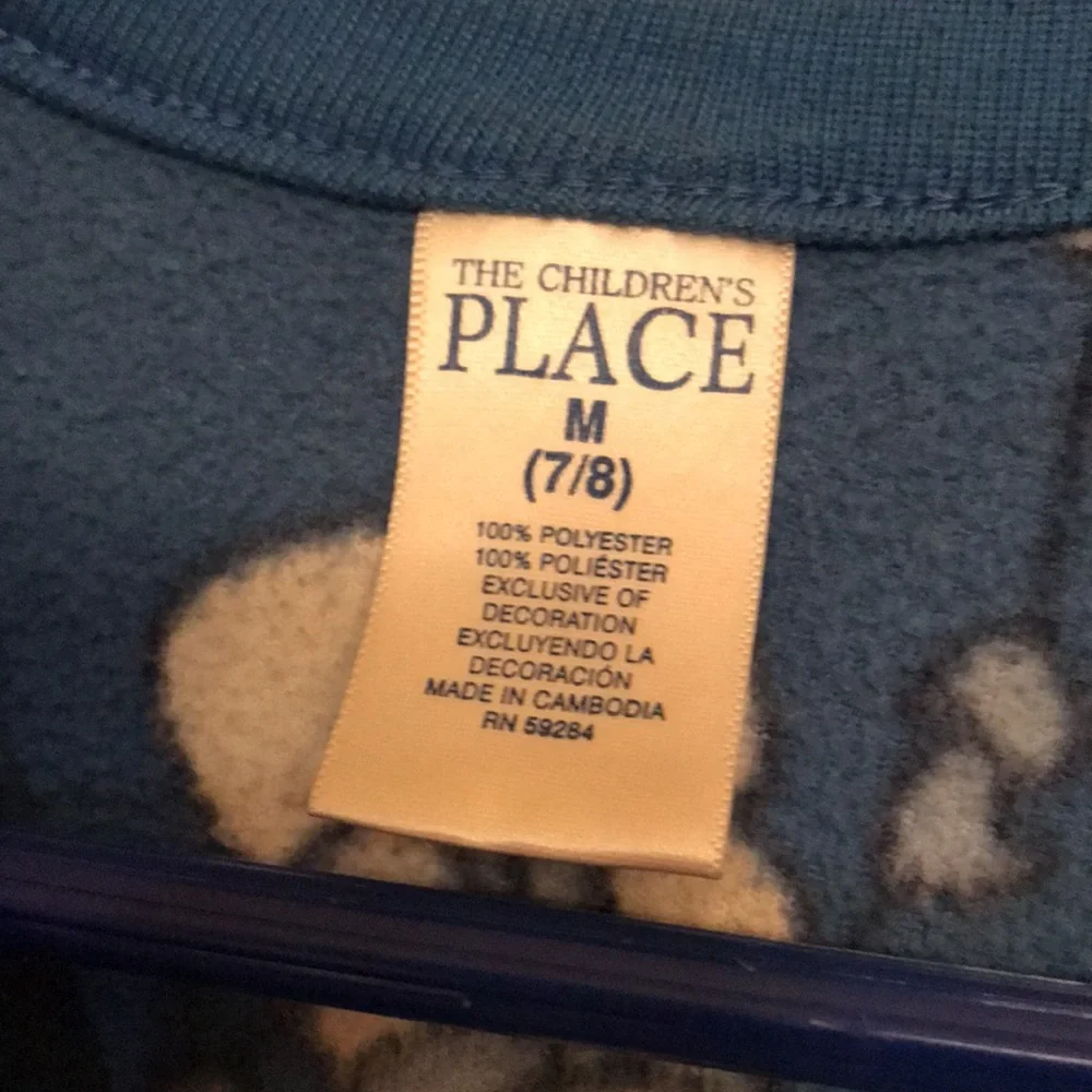 The Children’s Place 7 / 8 fleece pajamas set blue snowmen trees cozy warm VGUC